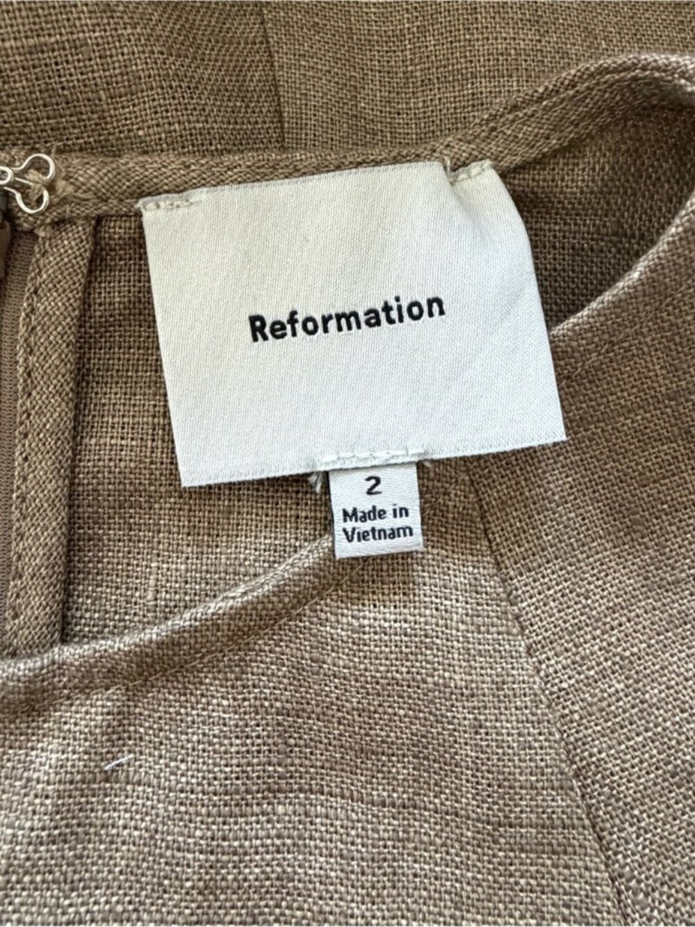 NEW Reformation Cecilia Linen Sleeveless Maxi Dress Dark Oatmeal Tan | US 2 UK 6 - Picture 11 of 12